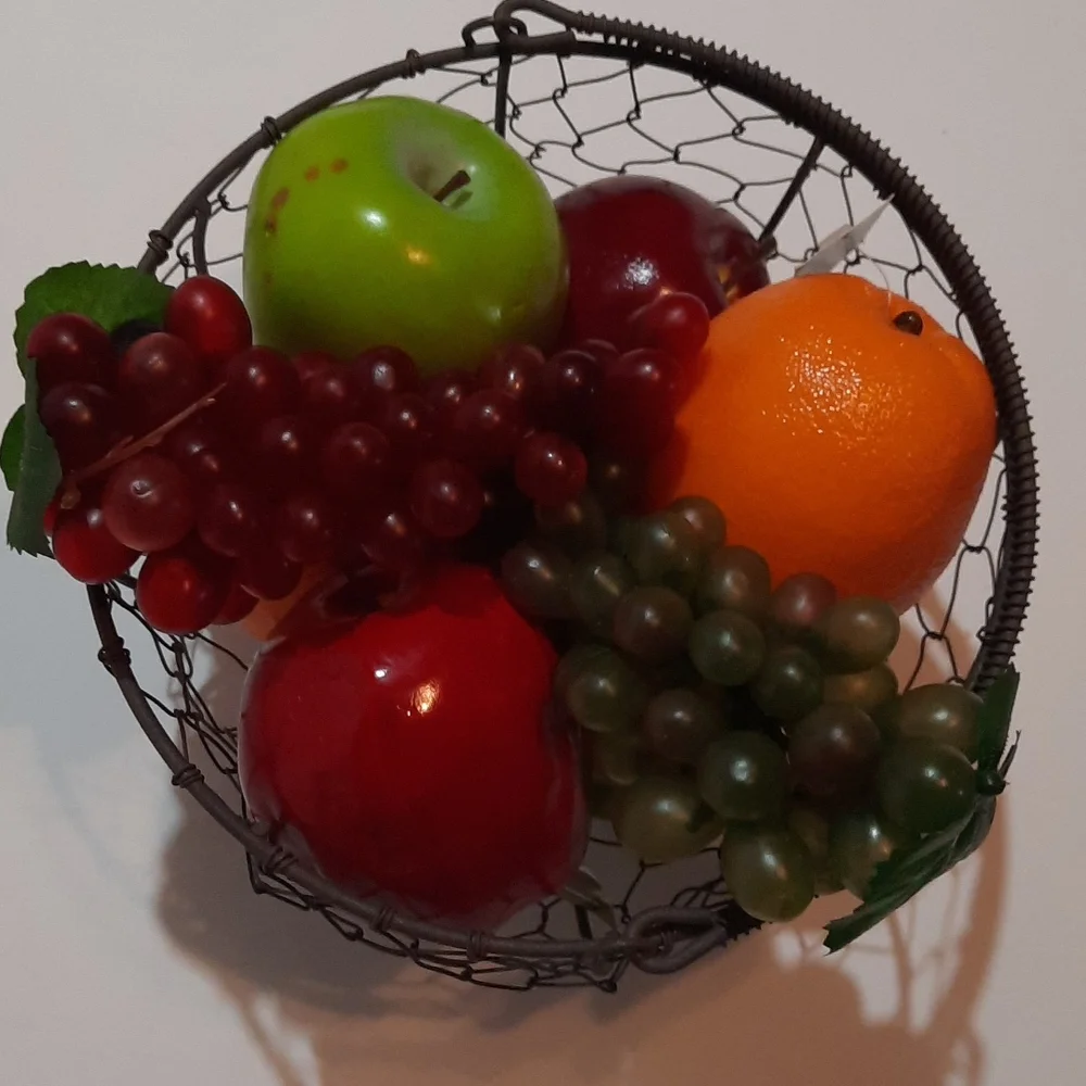 Fruit in a metal basket